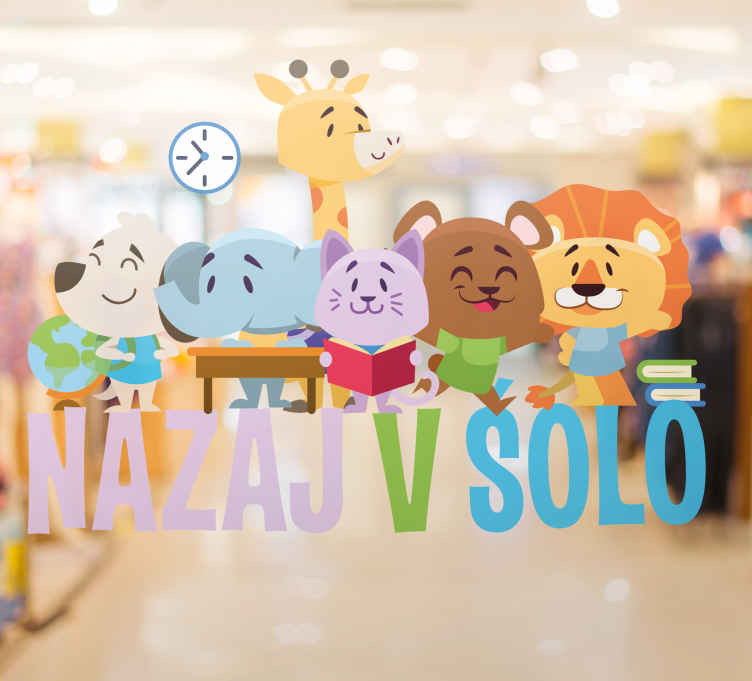 Nazaj v šolo nalepka za okno smešnega oblikovanja - TenStickers