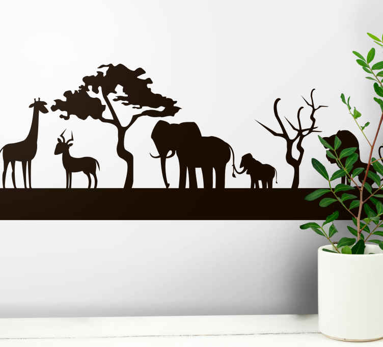 Savannah silhouette wild animal sticker - TenStickers