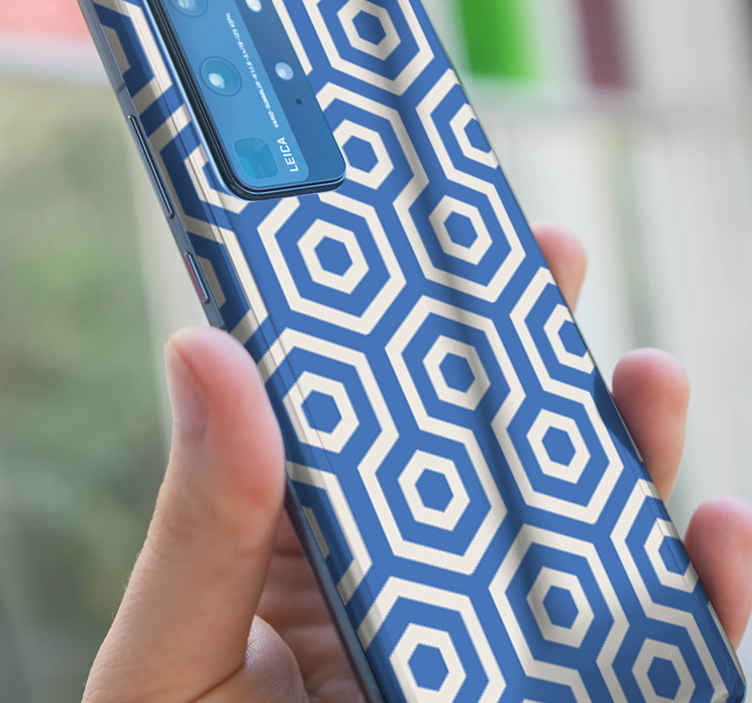 Huawei sticker hexagonal structure - TenStickers