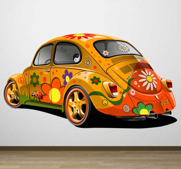 Sticker voiture hippie - TenStickers