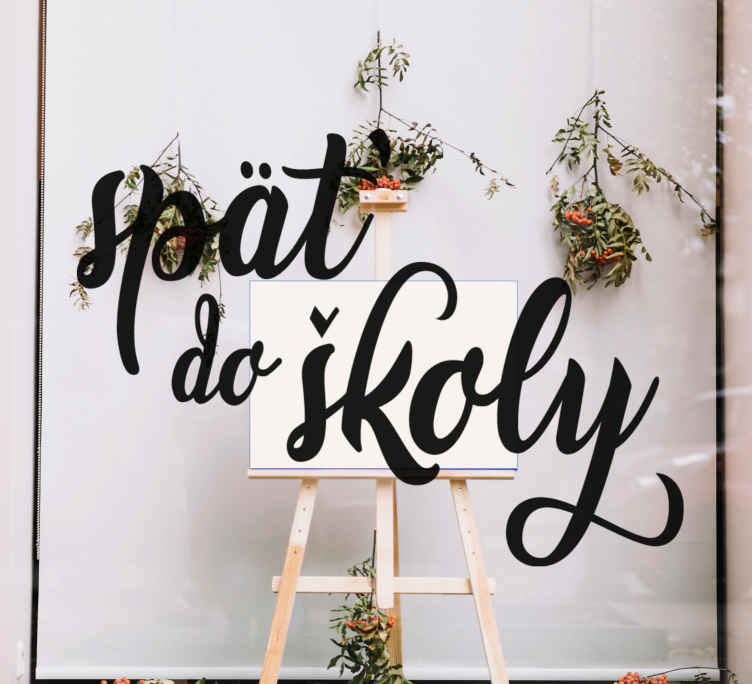 Kaligrafia späť na štítok výkladu do školy - Tenstickers