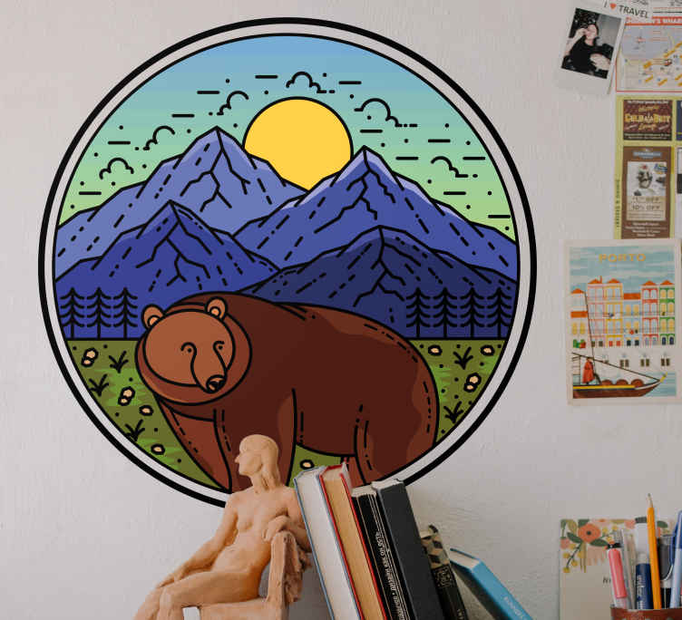 Sticker animaux ours dans le paysage - TenStickers