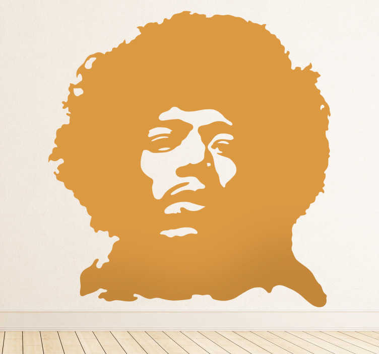 Autocollant mural portrait Jimi Hendrix