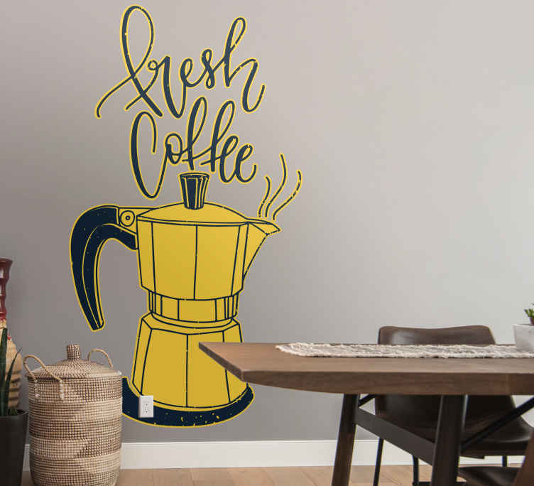 Cuisine wall sticker fresh coffee pot - TenStickers