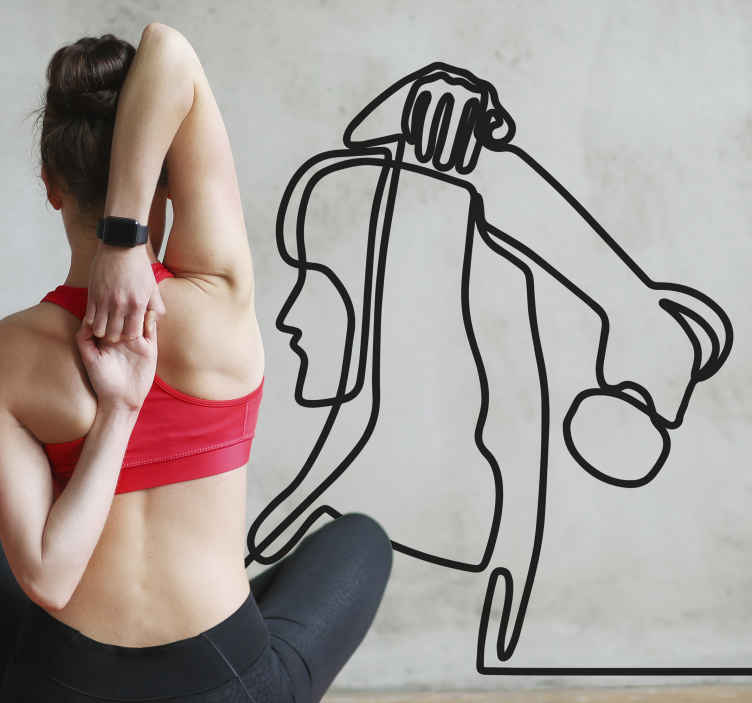 Muursticker sport fitness silhouet kunst - TenStickers