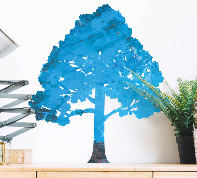 blue shades tree design sticker for Bedroom - TenStickers