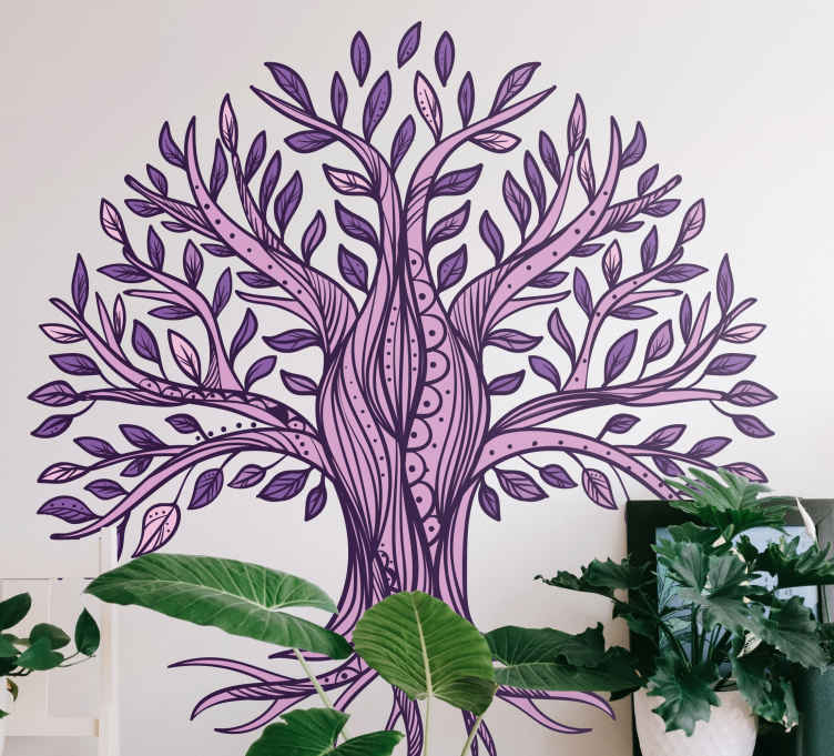 Vinilo planta Árbol púrpura artístico - TenVinilo