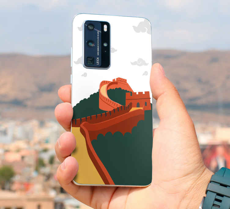 Sticker huawei Diseño de la gran muralla china - TenVinilo
