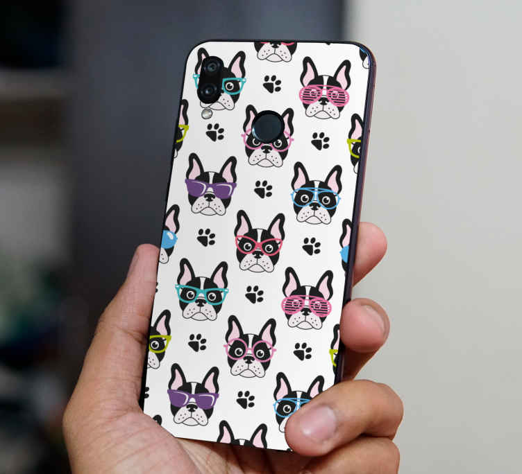 αυτοκόλλητο χαριτωμένα σκυλιά με γυαλιά huawei - TenStickers