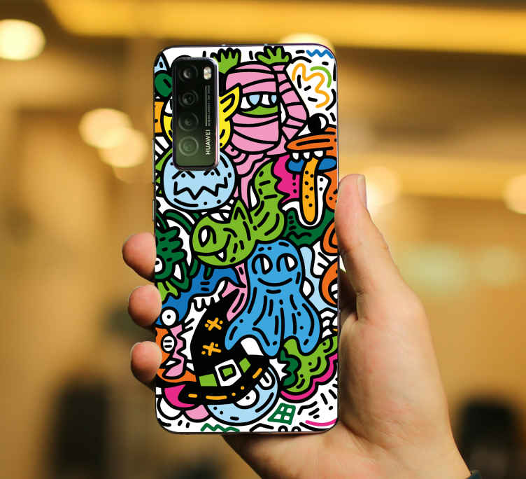 Funny colored symbols Huawei decal - TenStickers