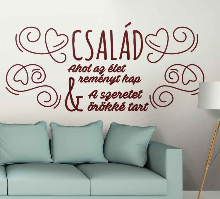 Elegáns design családi idézet szöveg matrica - TenStickers