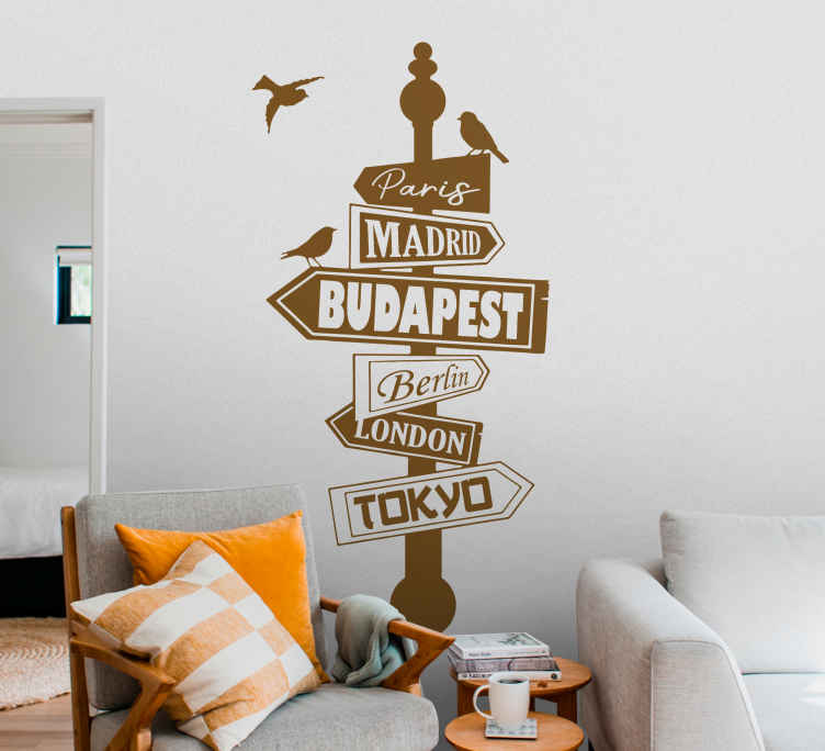 Városok budapest irány jelzők skyline matrica - TenStickers