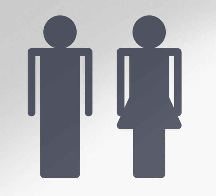 Male Female toilet sign glass door sticker - TenStickers