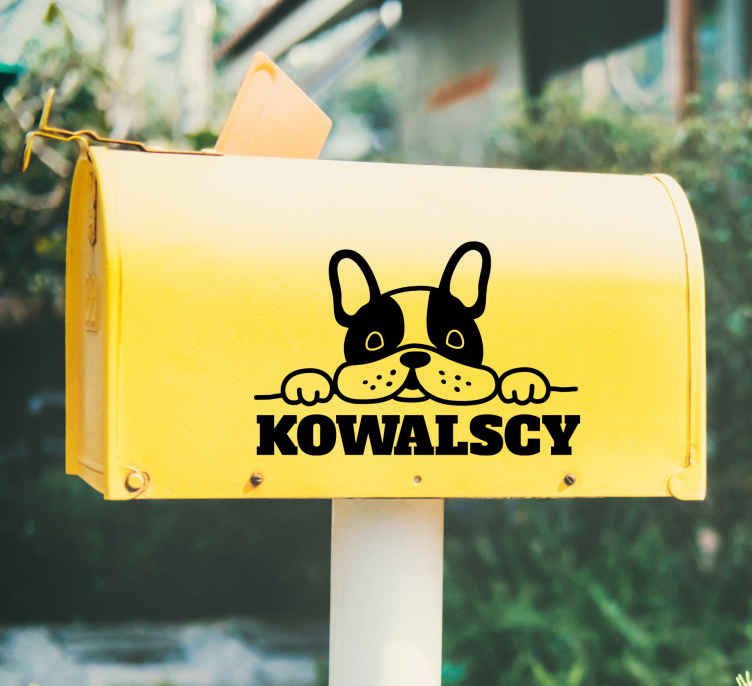 Naklejka personalizowana Nazwisko buldoga francuskiego - TenStickers
