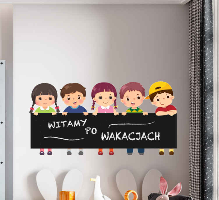 Naklejka na ścianę edukacyjne Witamy po wakacjach - TenStickers