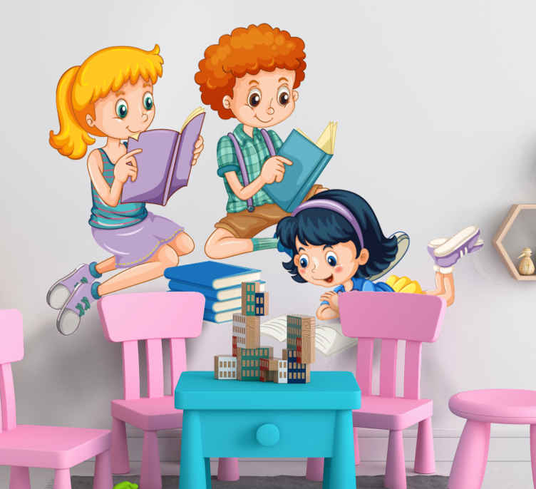 Naklejka na ścianę edukacyjne Grupa dzieci w szkole - TenStickers