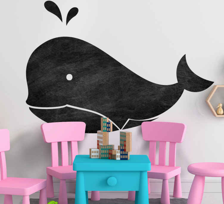 Chalkboard sticker whale silhouette design - TenStickers