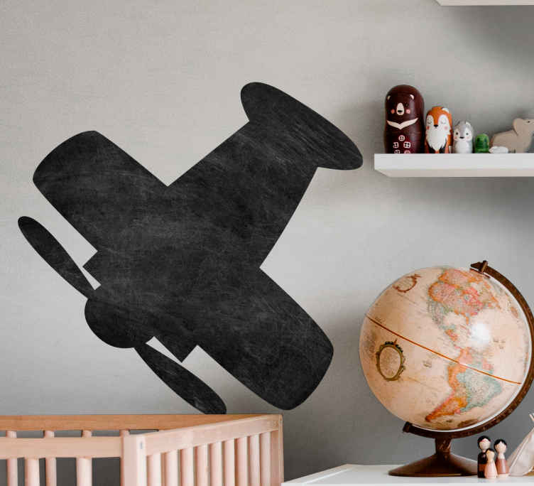 Chalkboard sticker aircraft silhouette design - TenStickers