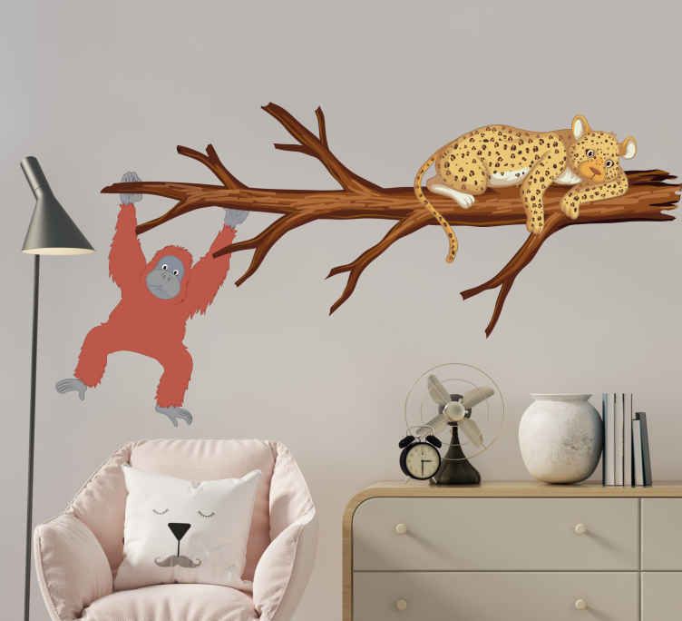 Animal wall sticker playful monkey villain - TenStickers