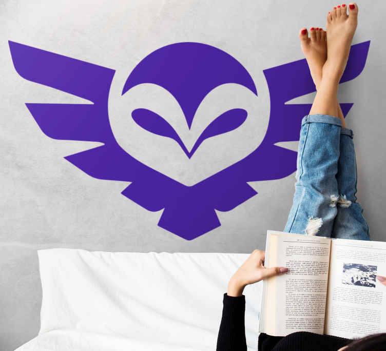 Purple owl shape bird wall sticker - TenStickers