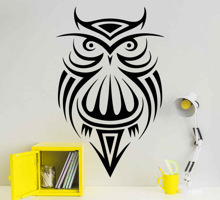 Form Av Sort Ugle Illustrasjon Wallsticker Fugl Tenstickers