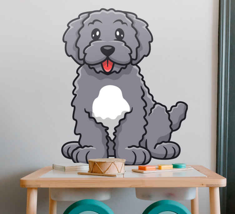 Cute dog sticking its tongue out dog sticker - TenStickers