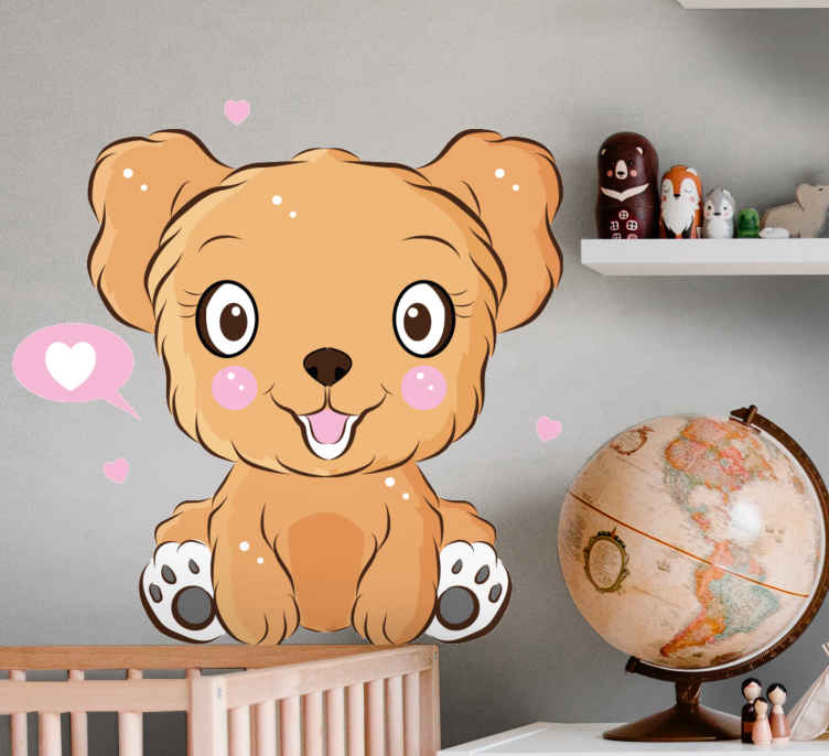 Sticker personnage de chiot mignon - TenStickers