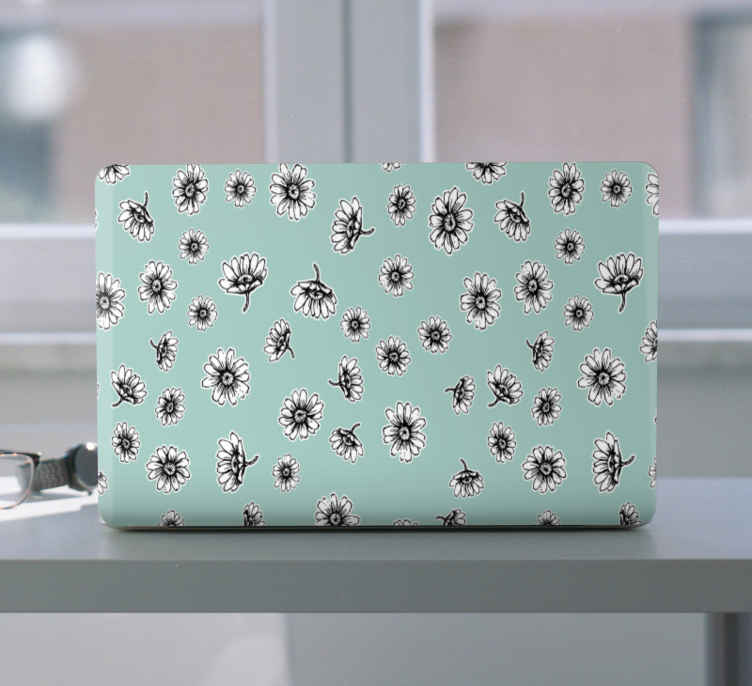 Autocolant pentru laptop cu imprimeu floral - TenStickers