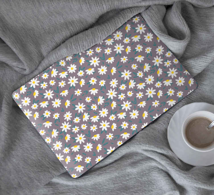 Cute tiny daisy seamless pattern laptop skins - TenStickers