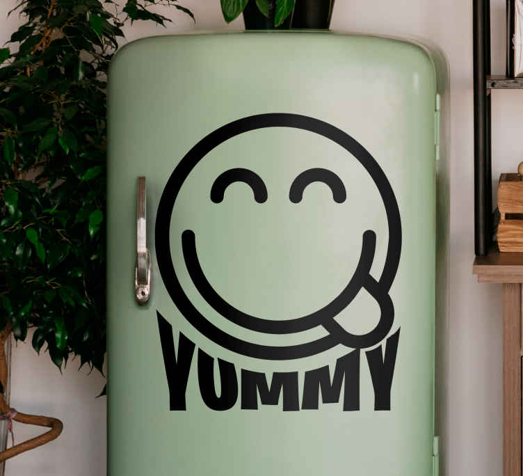 Happy food expression fridge sticker - TenStickers