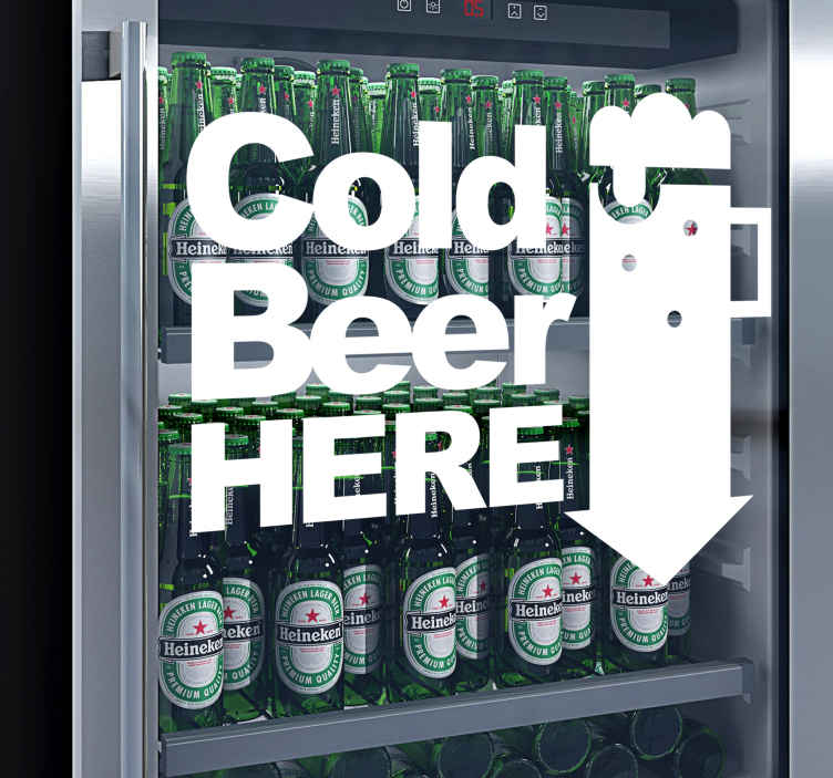 Kühlschrank Sticker Kaltes bier hier - TenStickers