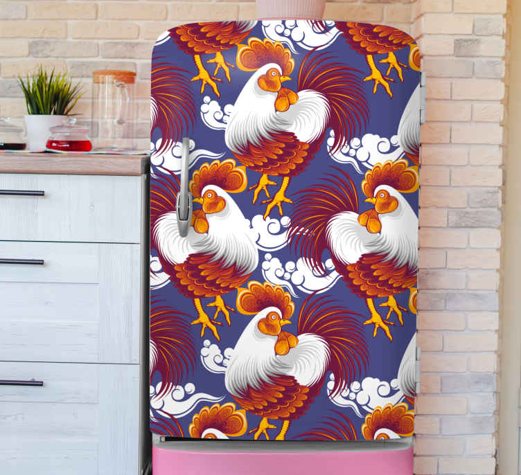 Sticker frigo motif de coq coloré - TenStickers