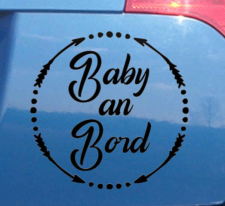 Baby on Board Aufkleber Kreis mit Pfeilen - TenStickers