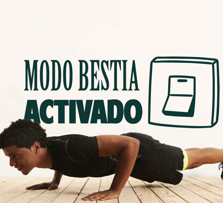 Vinilo Modo bestia en texto monocolor - TenVinilo