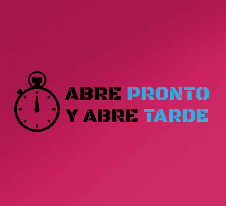 Vinilo Abre temprano abre tarde nombre de gimnasio personalizado - TenVinilo