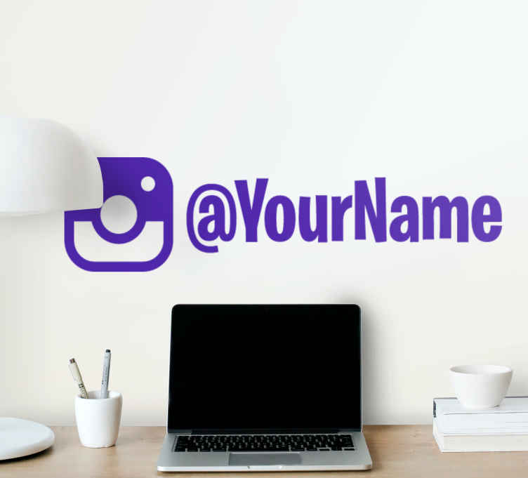 Vinilo tecnología Nombre de instagram personalizado estilo juveni - TenVinilo