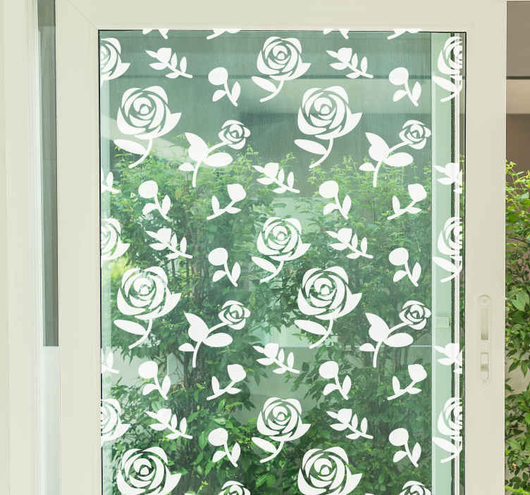 Vinilo ventana Patrón floral monocolor