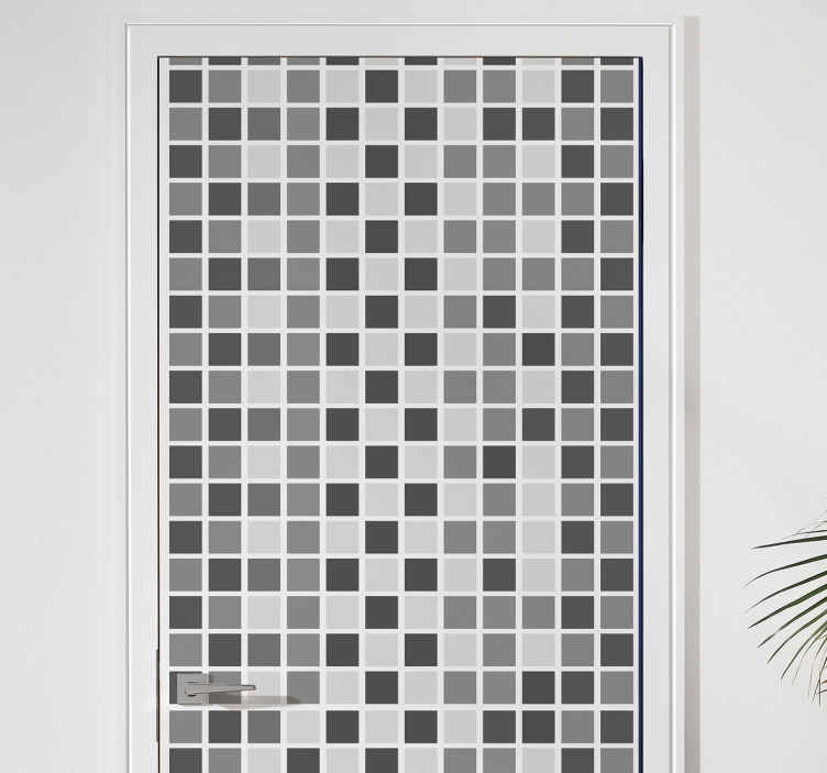 Door sticker geometric mosaic design - TenStickers