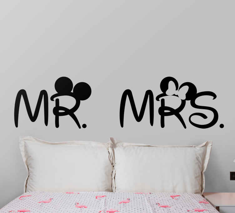 Sticker tête de lit Mr & Mrs