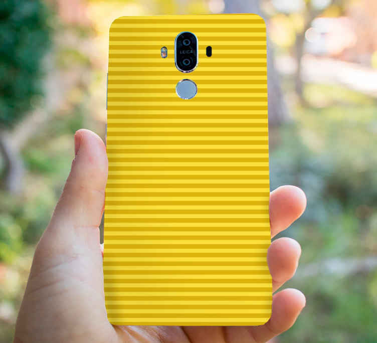 Sticker huawei housse à rayures jaunes - TenStickers