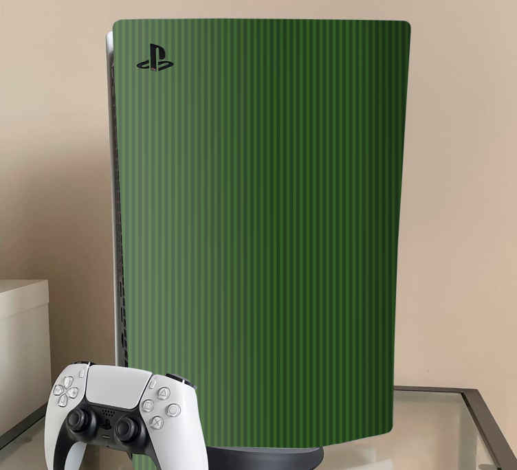 Ps5 sticker groen gestreepte schild - TenStickers