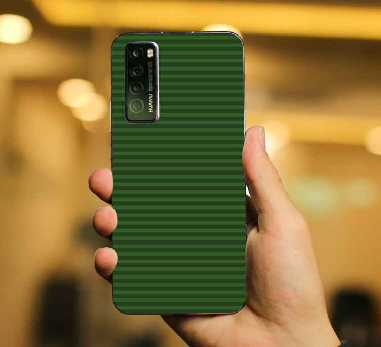çizgili huawei çıkartması ile koyu yeşil renk - TenStickers