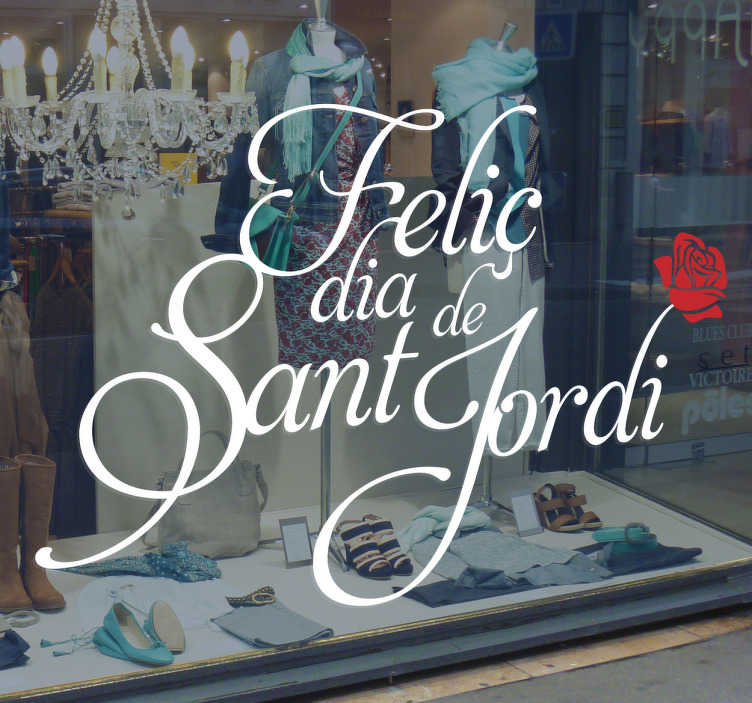Vinilo escaparate caligrafía Sant Jordi - TenVinilo