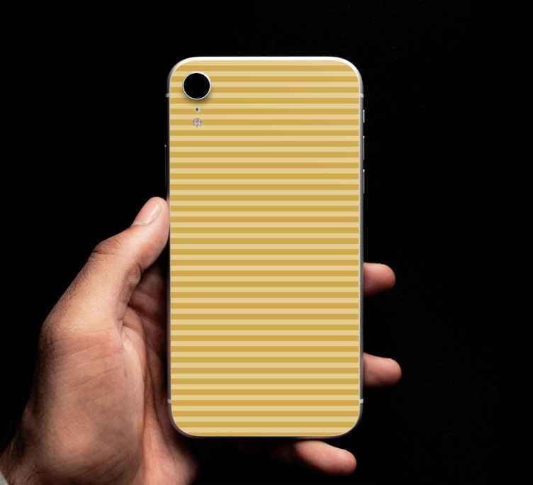 çizgili iphone çıkartması ile bej renk - TenStickers
