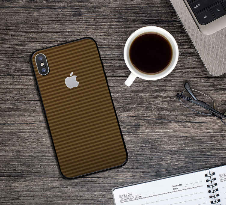 Iphone sticker with brown striped pattern - TenStickers