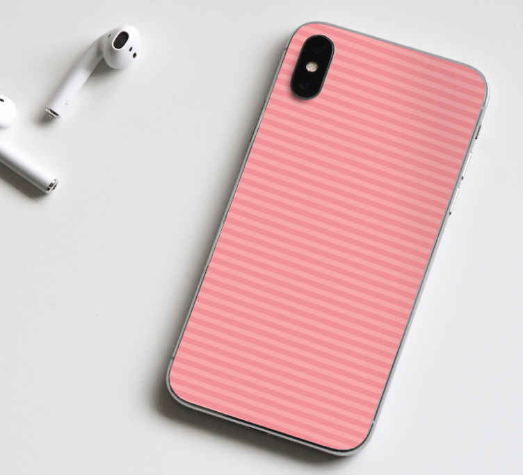 Light pink colour with stripes iPhone decal - TenStickers