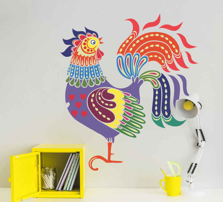 Hayvan Çıkartması canlı horoz sanatı - TenStickers