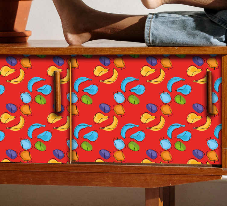 Colorful doodle fruit furniture vinyl sticker TenStickers