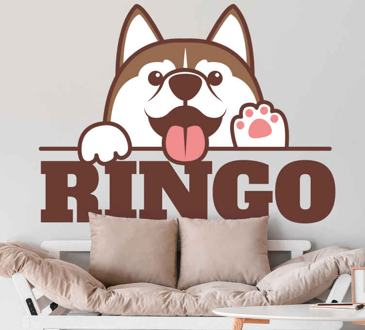 Muursticker kat speelse hond ontwerp - TenStickers