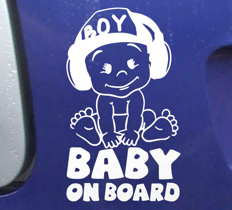 Autoaufkleber Baby an Bord 06 mit Namen für Jungen
